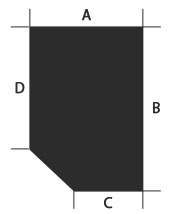 angle droit coupé gauche